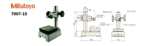 logo Mitutoyo e immagine e disegno tecnico Stativo